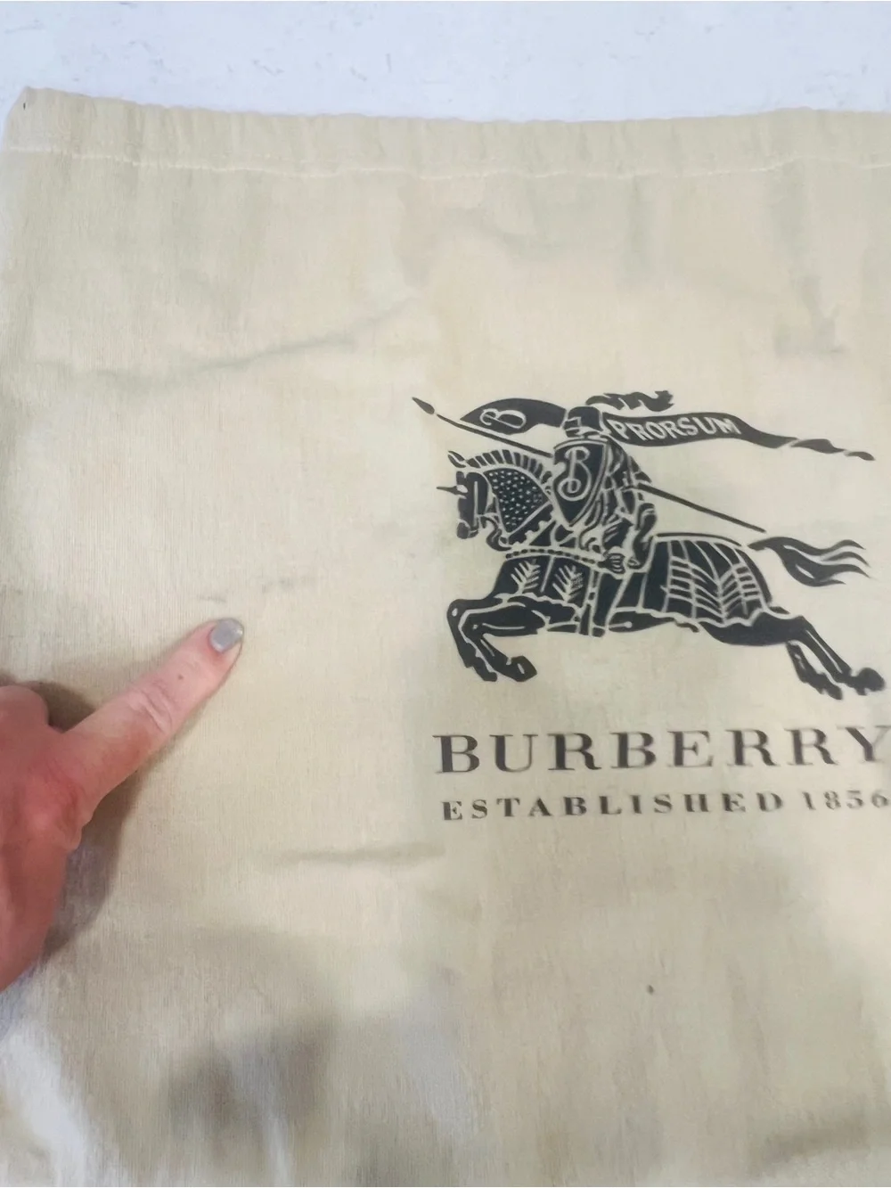 Burberry Beige Drawstring Dust Bag -